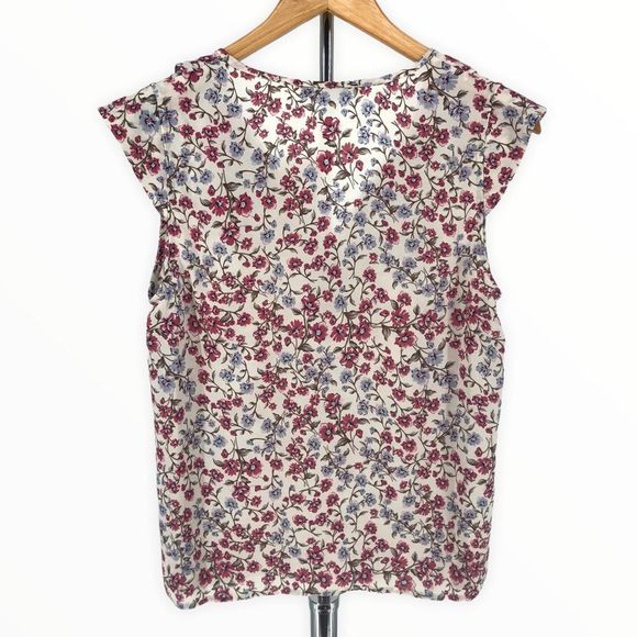 Collective Concepts Britt Floral Ruffle Short Sleeve Top Blouse size Small NWT - Picture 5 of 10